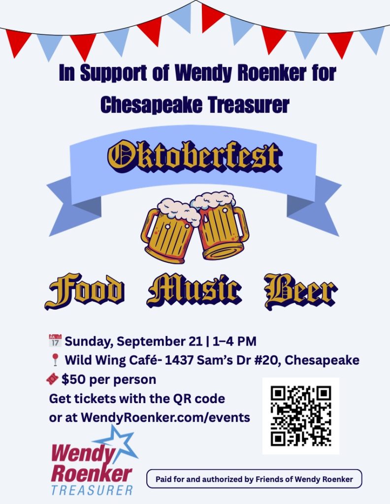 Wendy Roenker for Chesapeake Treasurer - Oktoberfest Flyer